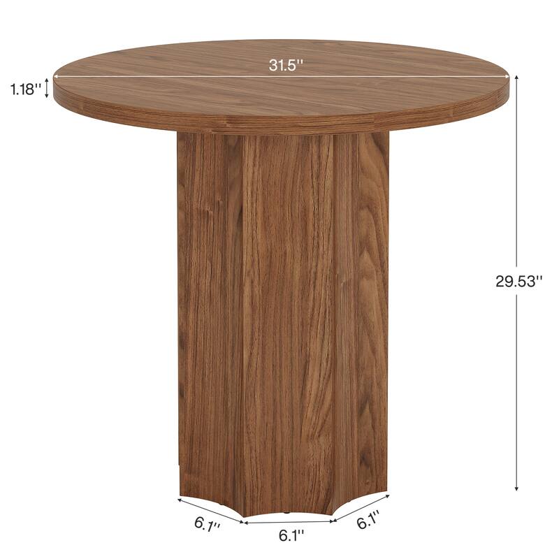 31.5" Round Dining Table for Kitchen, Dining Room, Bar - 31.5" Dia x 29.53" H