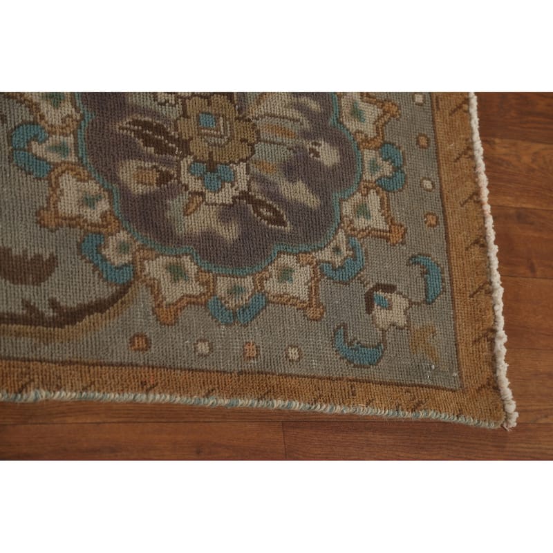 Over-Dyed Purple Tabriz Persian Vintage Rug Handmade Wool Carpet - 9'8"x 13'2"