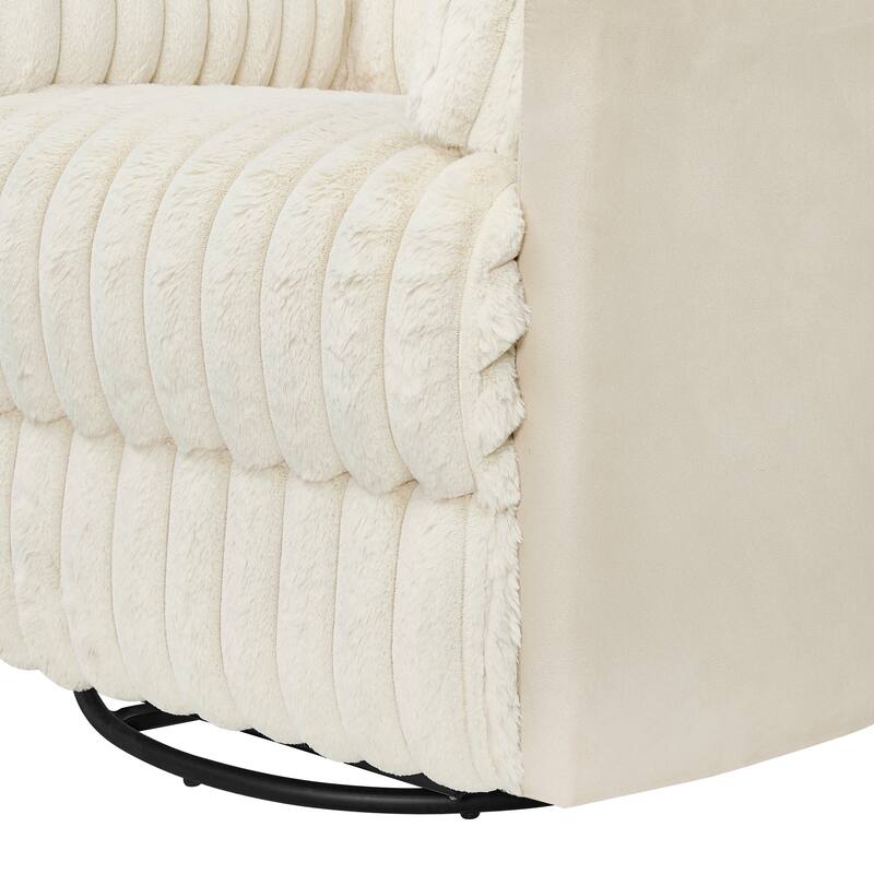 Swivel Recliner Chair with 360° Rotation, Manual Recline & Plush Arms