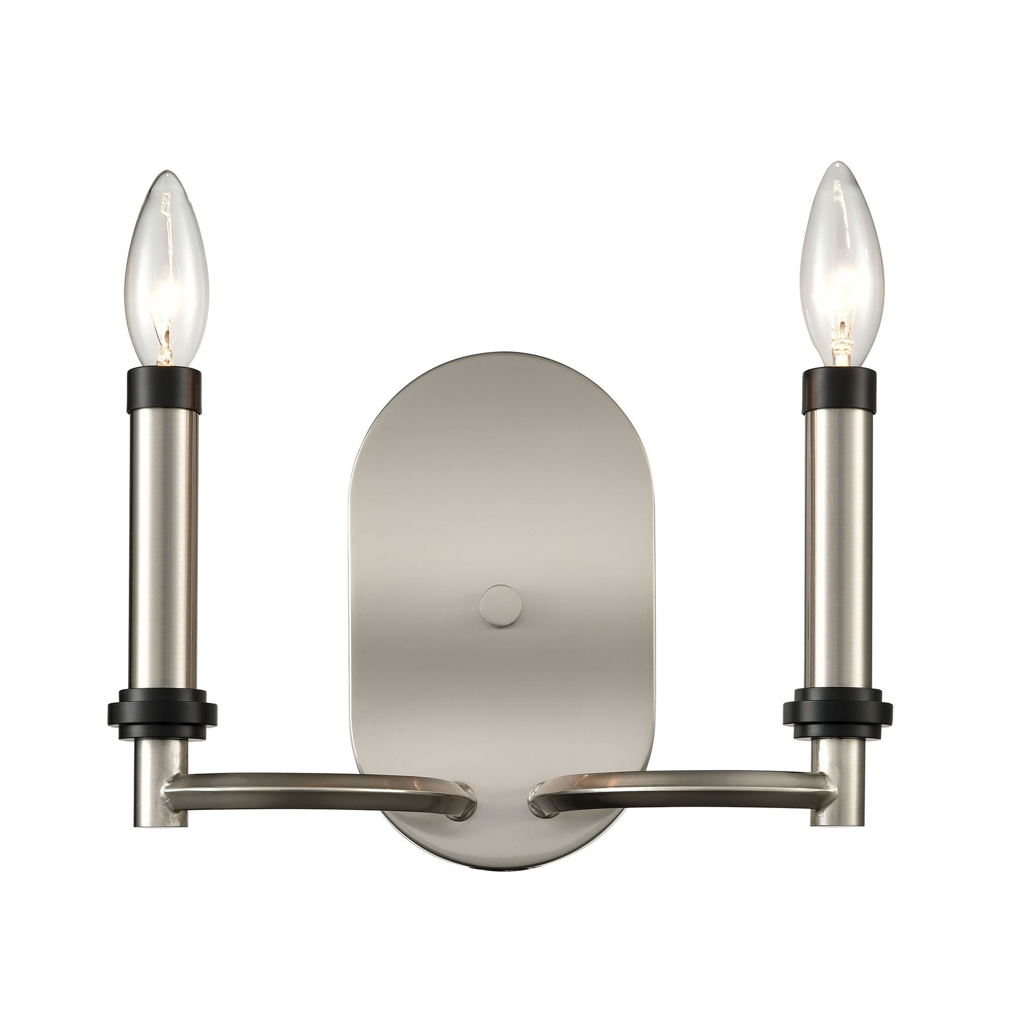 Sunsphere 10" High 2-Light Sconce - Satin Nickel - 10 inch Tall