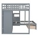preview thumbnail 7 of 13, Space-Saving Design Full over Twin Bunk Bed with Wardrobe, Convenient Footboard Drawer