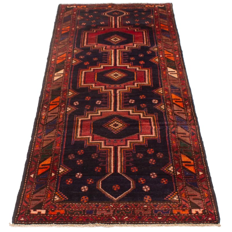 ECARPETGALLERY Hand-knotted Konya Anatolian Navy Wool Rug - 3'9 x 9'4