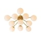 preview thumbnail 5 of 26, Modern 11-Light Frosted Glass Globe Wavy Arm Sputnik Semi-flush Mount
