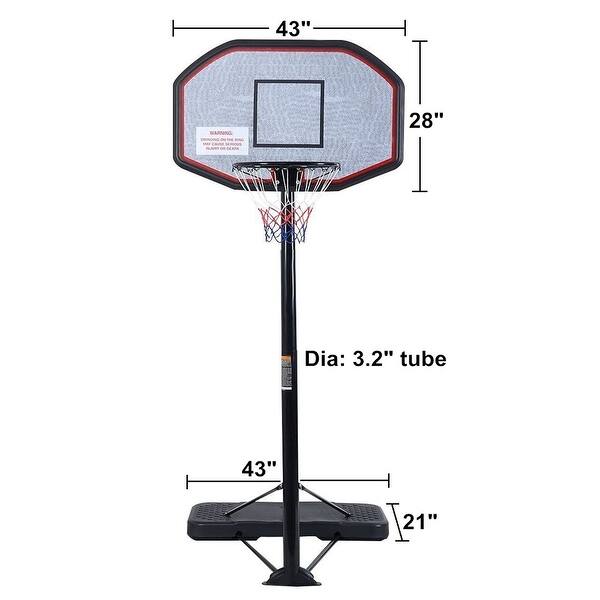 dimension image slide 0 of 2, 43" Gray Mix Basketball Hoop System Height Adjustable Basketball Hoop with Wheels