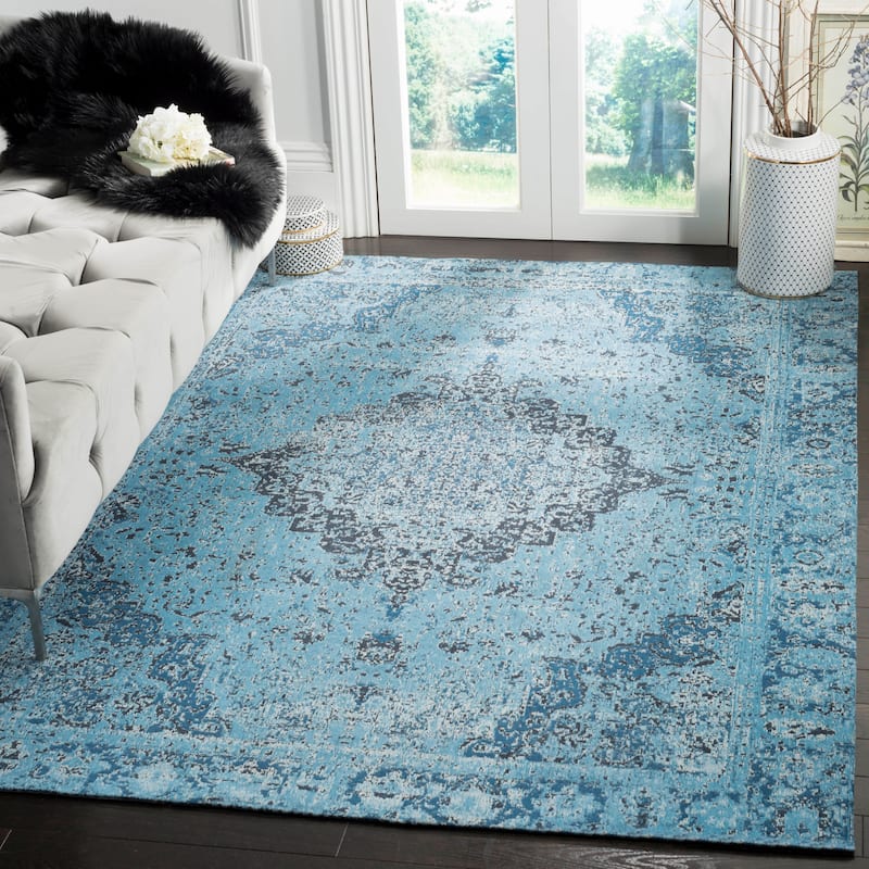 SAFAVIEH Classic Vintage Boho Gerit Oriental Cotton Rug - 4' x 6' - Blue