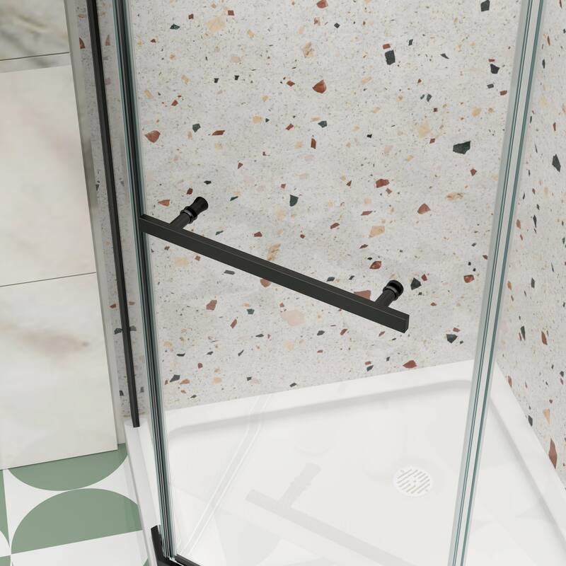 34.75" W x 72" H Aluminum Frameless Shower Enclosure