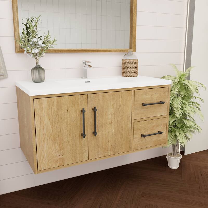 Victoria 42'' R Wall-mounted Vanity with Reinforced Acrylic Sink - 41.5