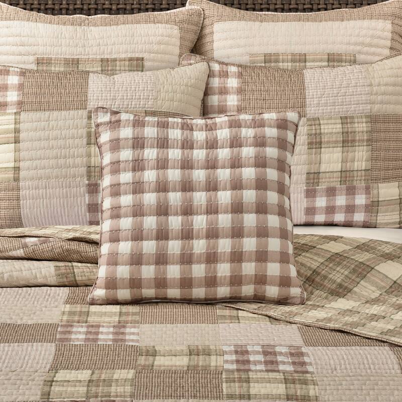 Mayfair Quilt 18" Square Quilted Decorative Throw Pillow