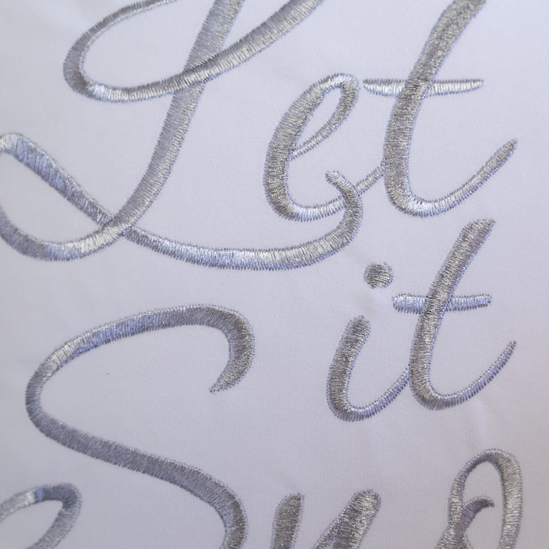 Let It Snow Embroidered Cotton Throw Pillow