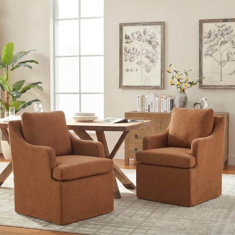 Upholstered Dining Chairs, Modern Kitchen Chairs Dinner Chairs with 4 Casters