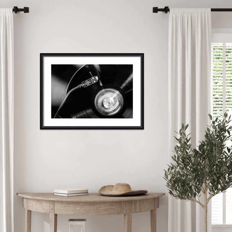 Vinyl No. 2 by Pictufy Studio III Wood Framed Wall Art Print