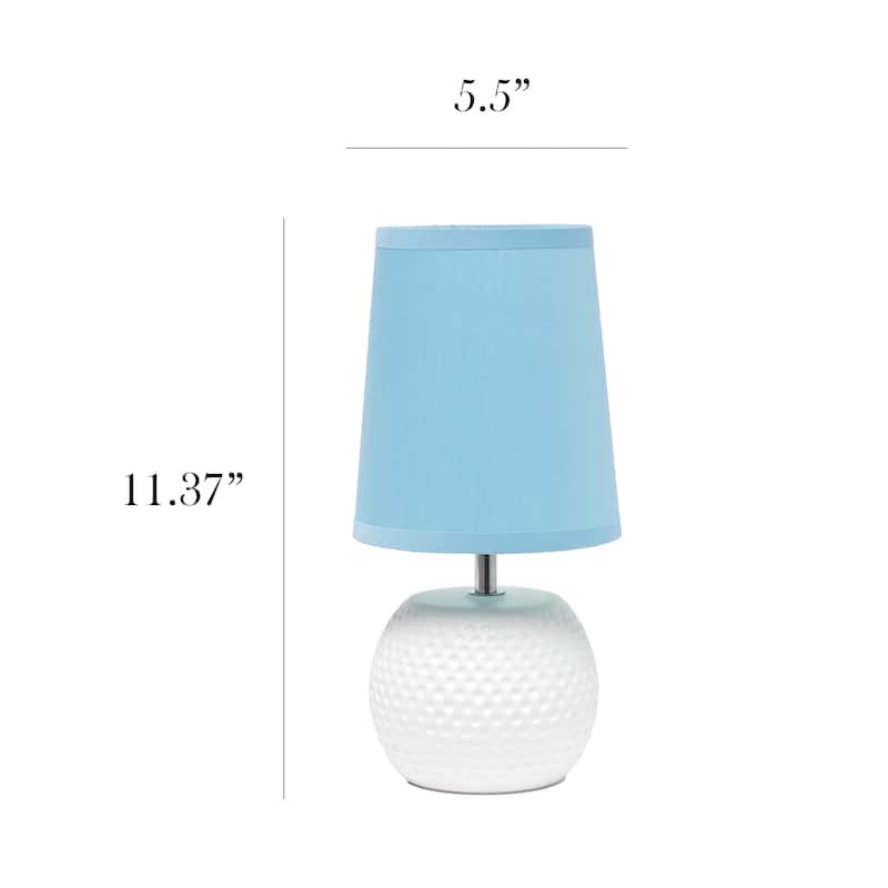 Simple Designs Studded Texture Ceramic Table Lamp, Blue - N/A
