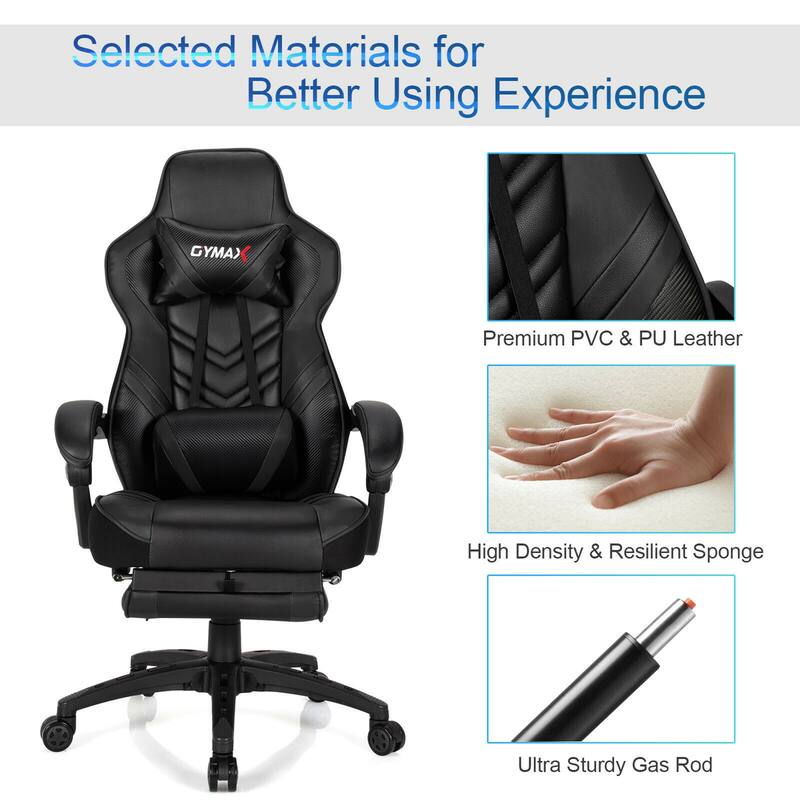 Gymax Office Computer Desk Chair Gaming Chair Adjustable Swivel - See Details