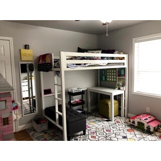 Taylor & Olive Browning White Metal Twin Size Loft Bed