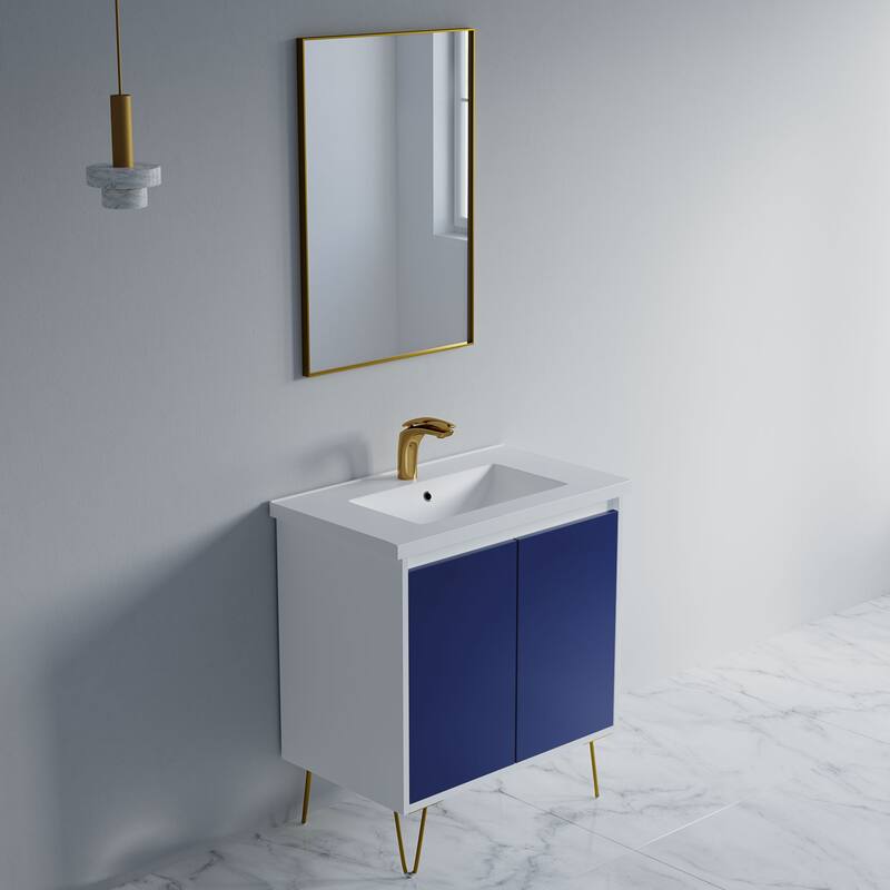 Kennan 30" Single Bathroom Vanity Set with V Legs