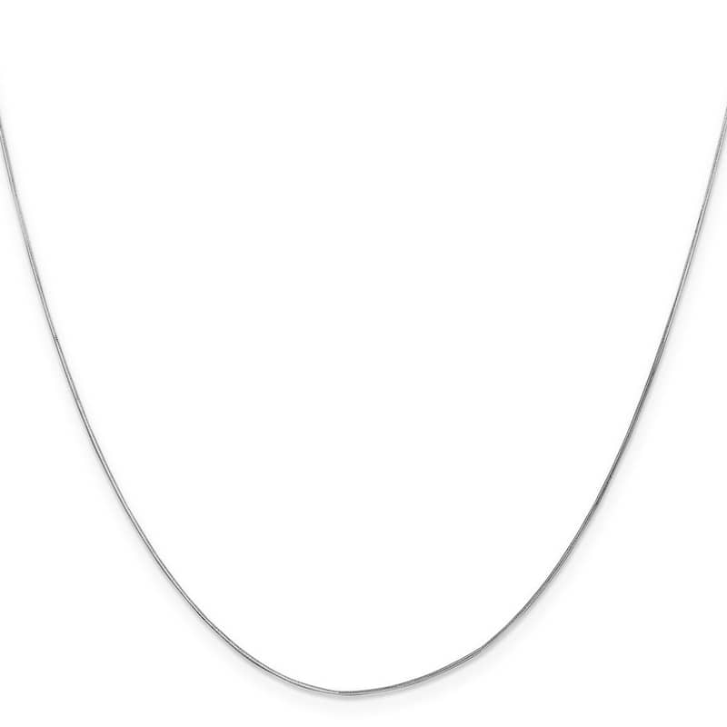 Curata 14k White Gold Solid 0.7mm Diamond Cut Octagonal Snake Chain (Lobster) Options 16 18 20 24