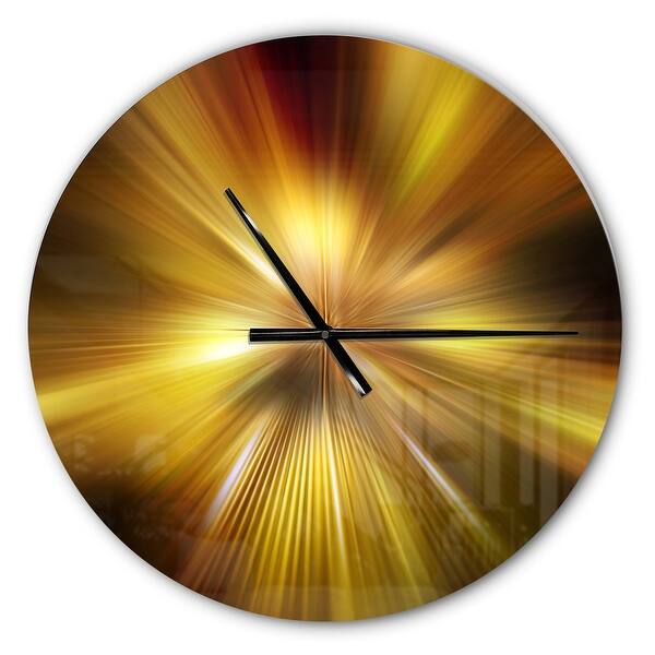 slide 2 of 7, Designart 'Explosion of Golden Hue' Oversized Modern Wall CLock 16 in. wide x 16 in. high