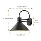 preview thumbnail 8 of 6, Vintage Farmhouse 1-Light Matte Black Gooseneck Wall Sconce with Cone Metal Shade