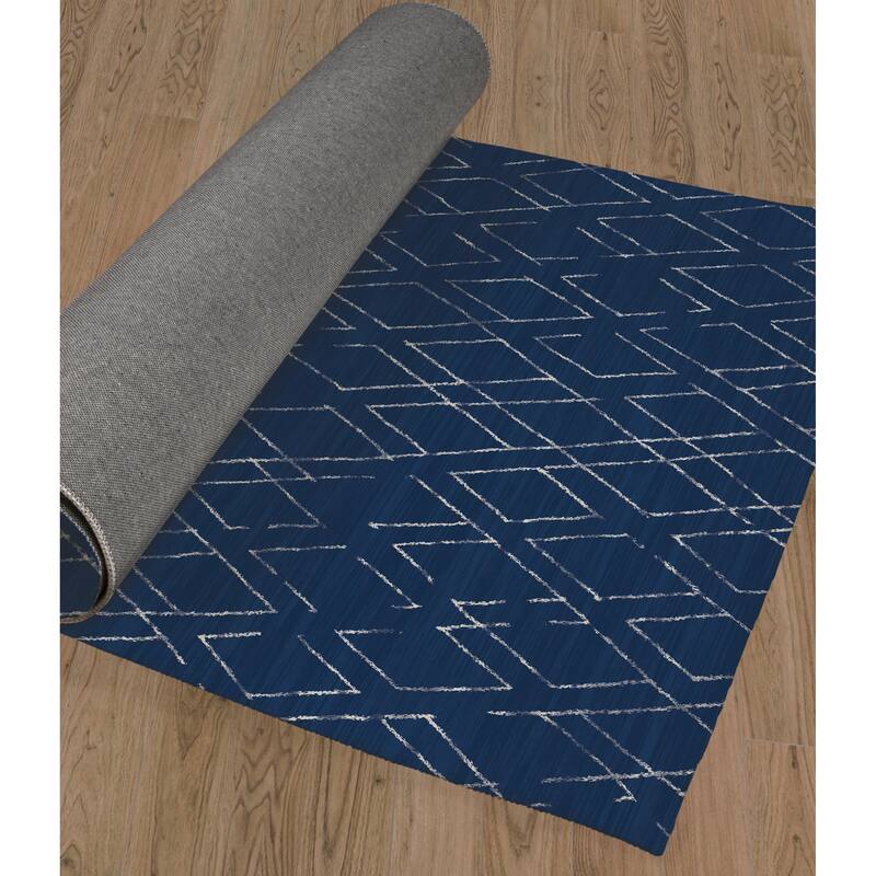 DIAMOND HATCH NAVY Indoor Floor Mat By Kavka Designs Bed Bath