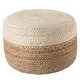 preview thumbnail 23 of 23, The Curated Nomad Camarillo Modern Jute Pouf/ Floor Pillow White/Beige