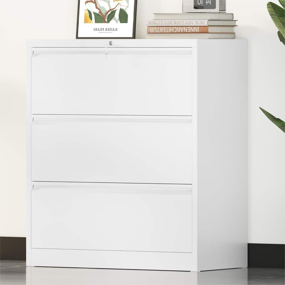 35"W 2/3/4-drawer Lateral Locking Steel File Cabinet for A4, Legal, Letter