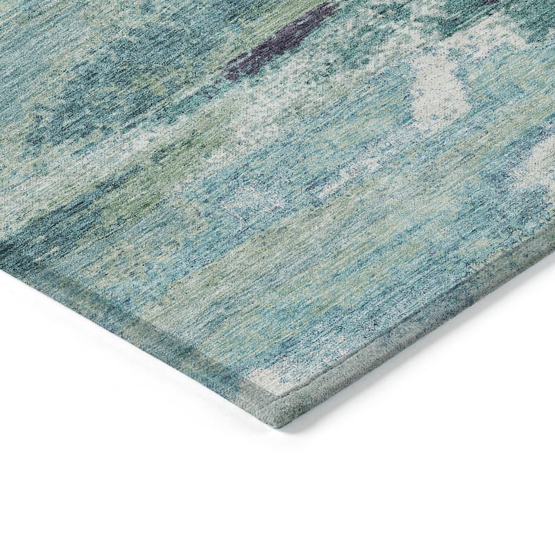 Machine Washable Indoor/ Outdoor Abstract Modern Chantille Rug