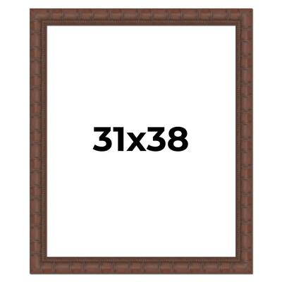 31x38 Frame Pewter Solid Wood Picture Frame Width 1.625 Inches | Interior Frame Depth 0.6875 Inches