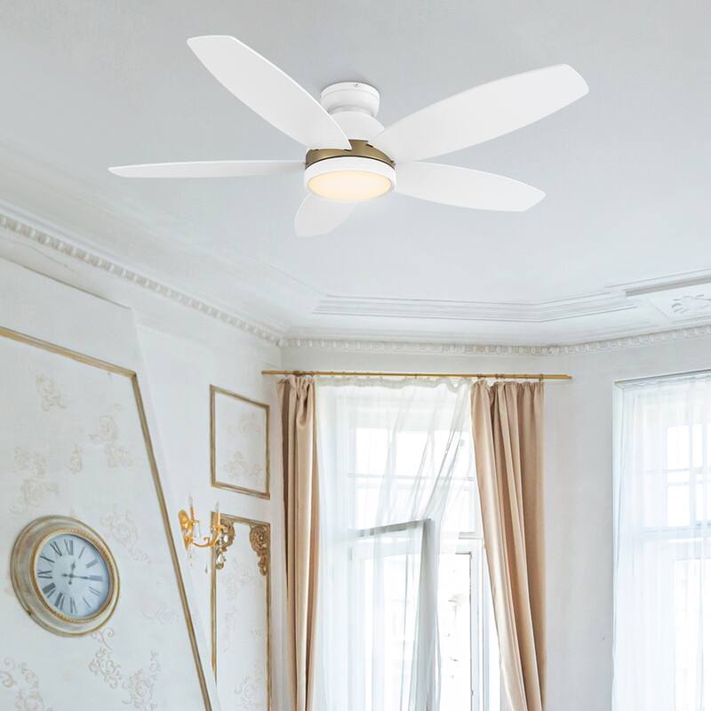 CARRO Cerus 48" 5-Blade Flush Mount Ceiling Fan with Lights