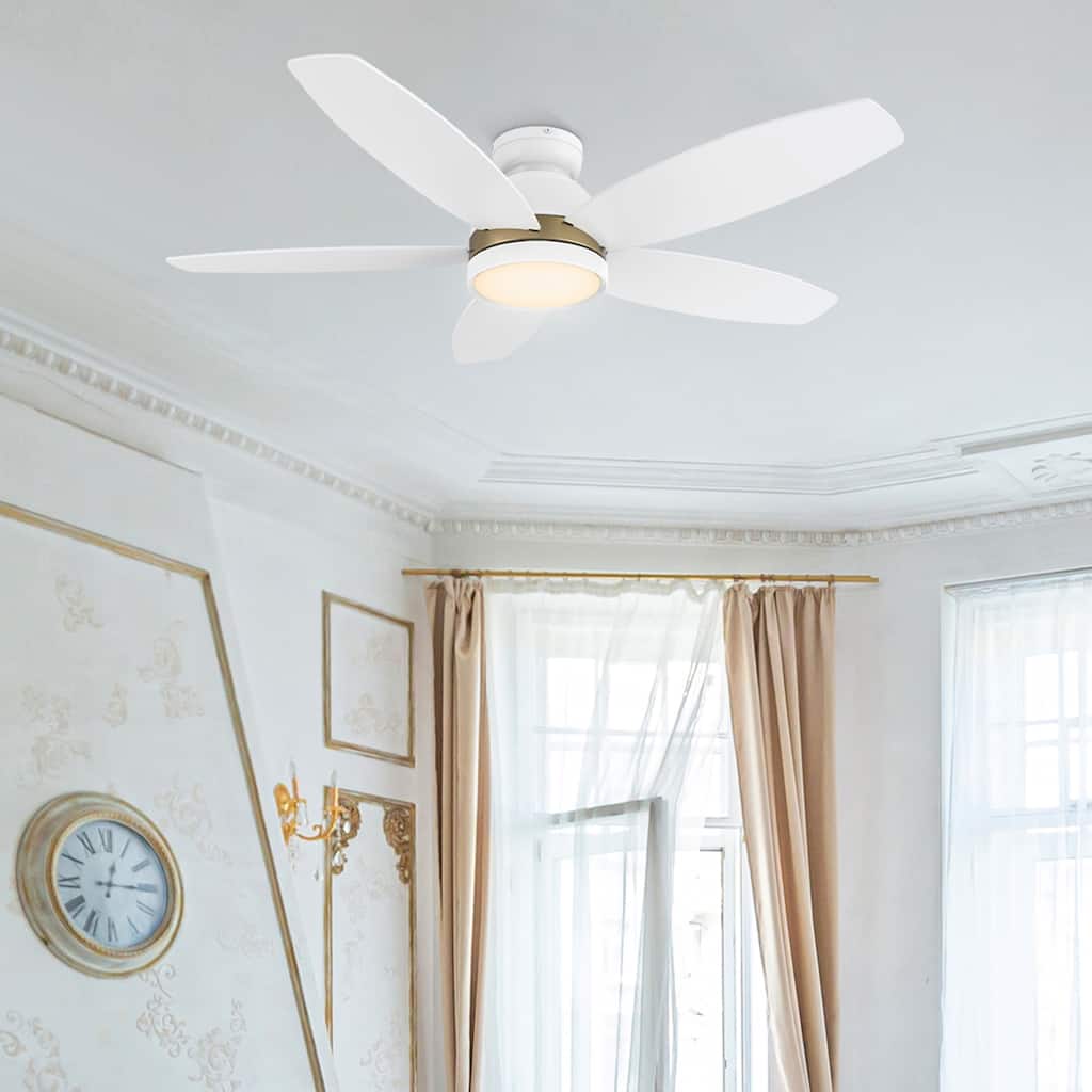 CARRO Cerus 48" 5-Blade Flush Mount Ceiling Fan with Lights