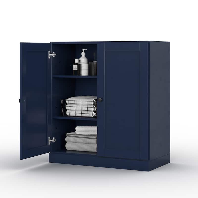 Palace Imports 100% Solid Wood 32" Bathroom Storage Cabinet with Shaker Doors and Adjustable Shelves