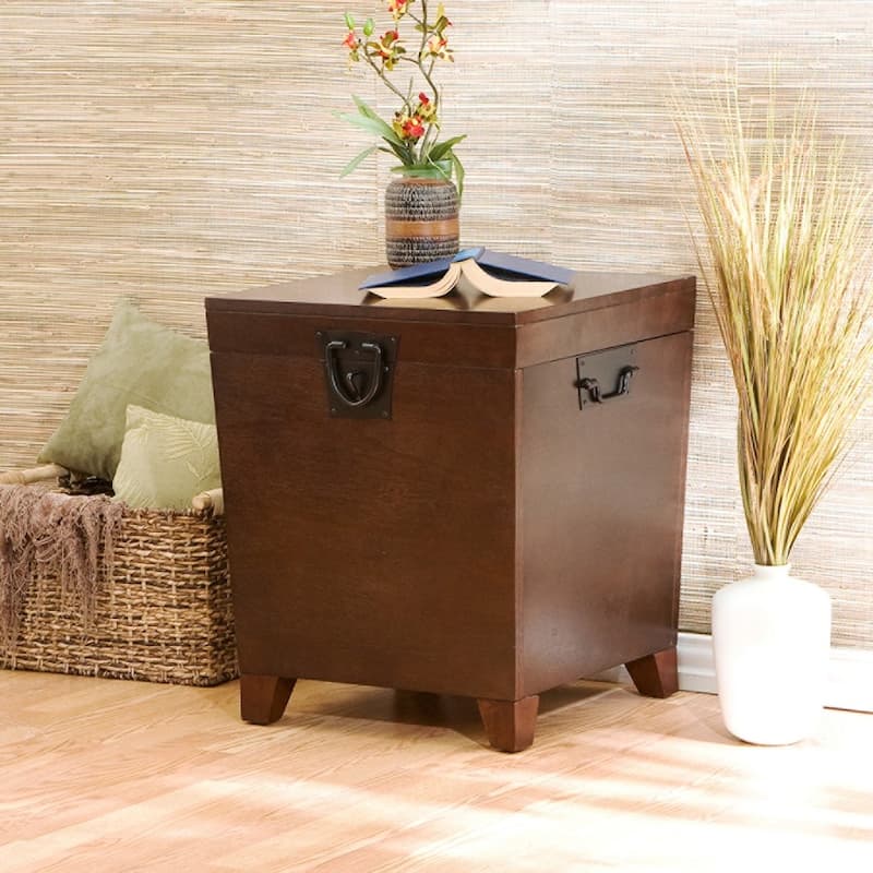24" Brown Solid Wood And Manufactured Wood Square End Table - 20.75x21x24