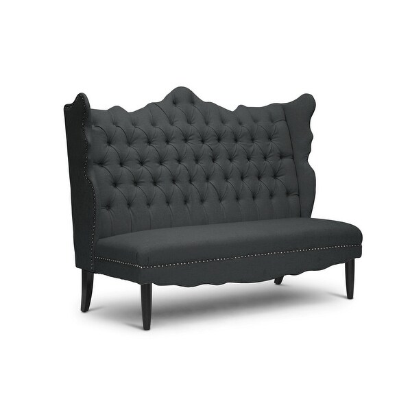 Shop Witherby Gray Linen Modern Banquette Bench Ships To Canada