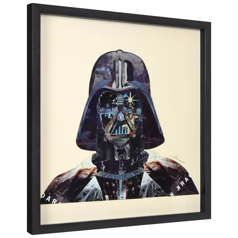 Empire Art "Dark Side" Alex Zeng's dimensional collage, under glass & a black shadow box frame