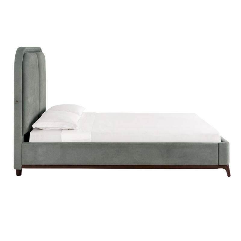 Tremont Curved LED Upholstered Platform Bed with Under-Bed Lighting by iNSPIRE Q Modern