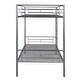 preview thumbnail 6 of 23, Twin Over Twin Bunk Bed with Ladder, Metal Bed with Full-Length Guardrail, Kid's Bed for Small Space, Bedroom, Silver