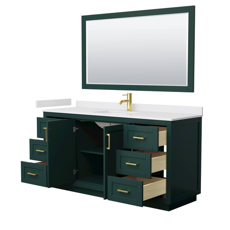 Miranda Bathroom Vanity Set, Cultured Marble Top, 58-Inch Mirror