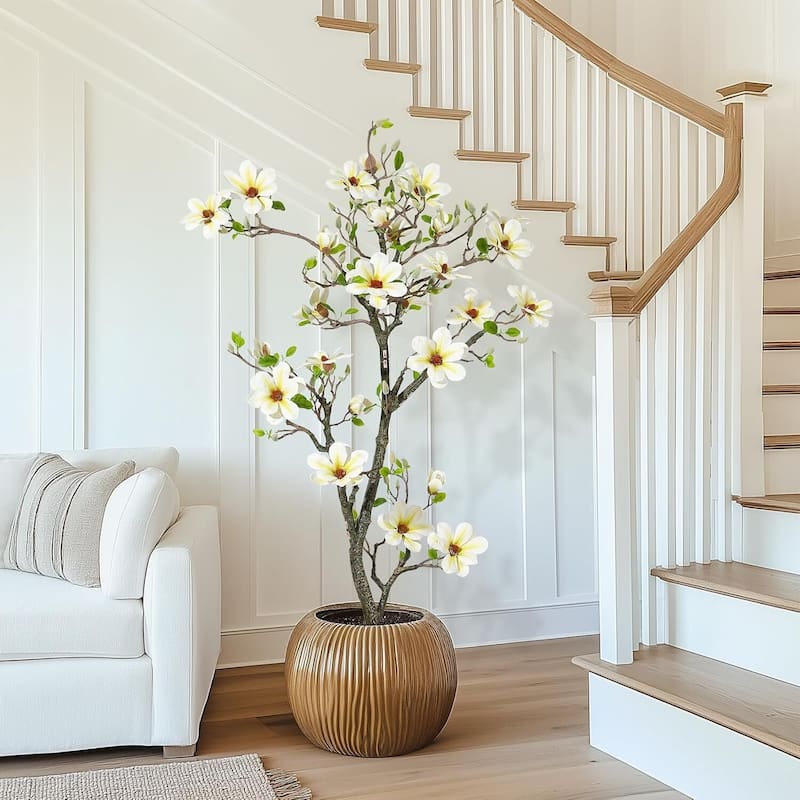Faux Artificial Flower Tree, Magnolia Plants for Home Decor - 6 ft