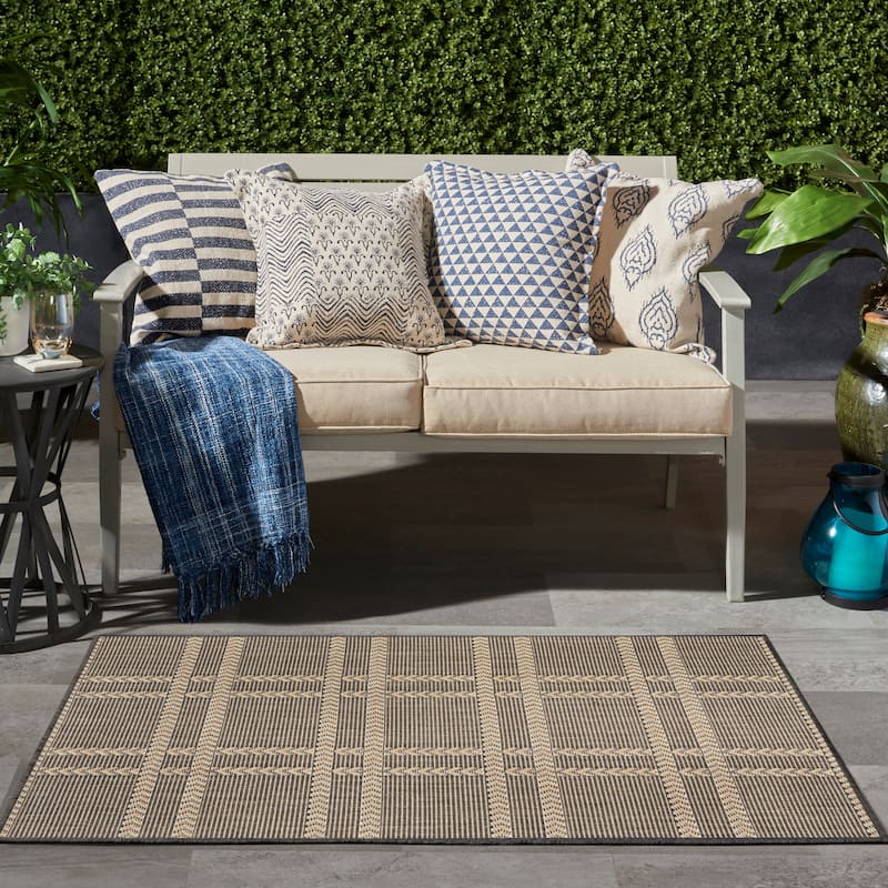 Nourison Horizon Indoor/Outdoor Geometric Area Rug - 3' x 5' - Charcoal