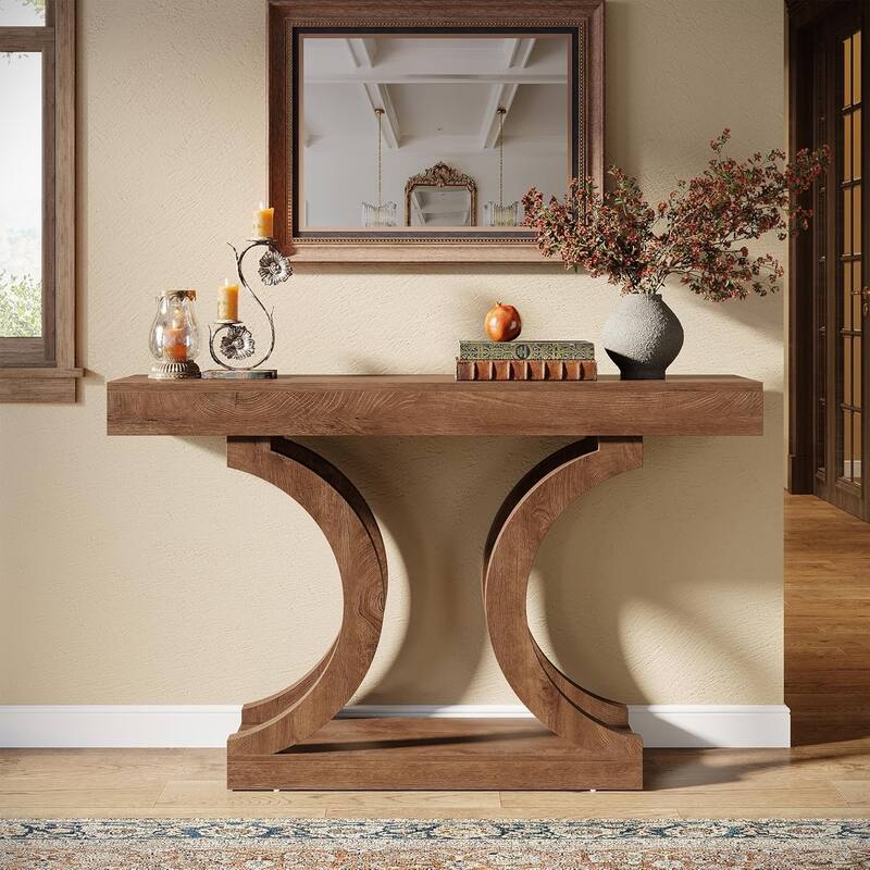 43.31 Inches Unique Console Table with Curved Legs for Entryway, Living Room, Hallway, Foyer, Entrance