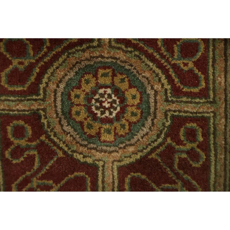 Hand Knotted Oriental 100% Wool Carpet Traditional Geometric Multi-Colored Agra Area Rug - 8' 10'' X 5' 11''