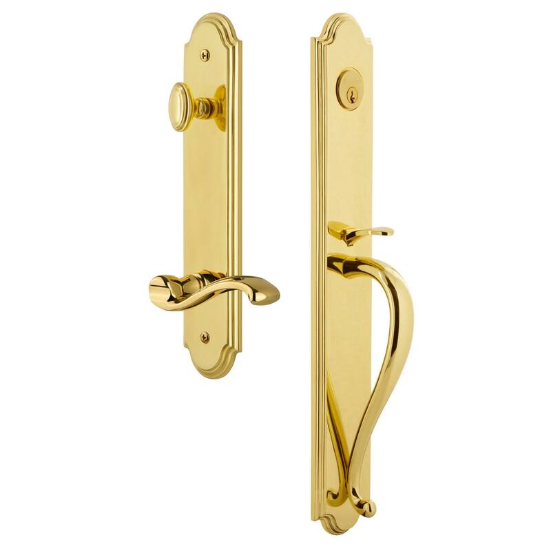 Grandeur Arc Solid Brass Rose Right Handed Keyed Entry Single Cylinder