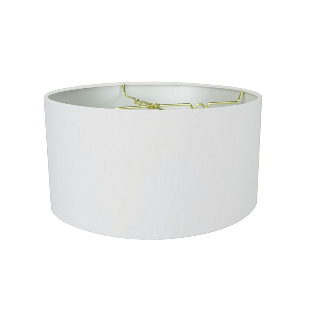 White Linen Shallow Drum Premiere Lampshade 18x18x10