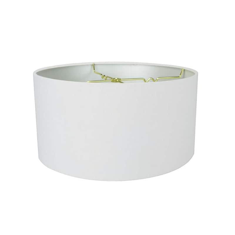 White Linen Shallow Drum Premiere Lampshade 18x18x10