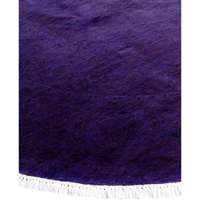 Overdyed One-of-a-Kind Hand-Knotted Area Rug - Purple - 6' 8" x 6' 8"