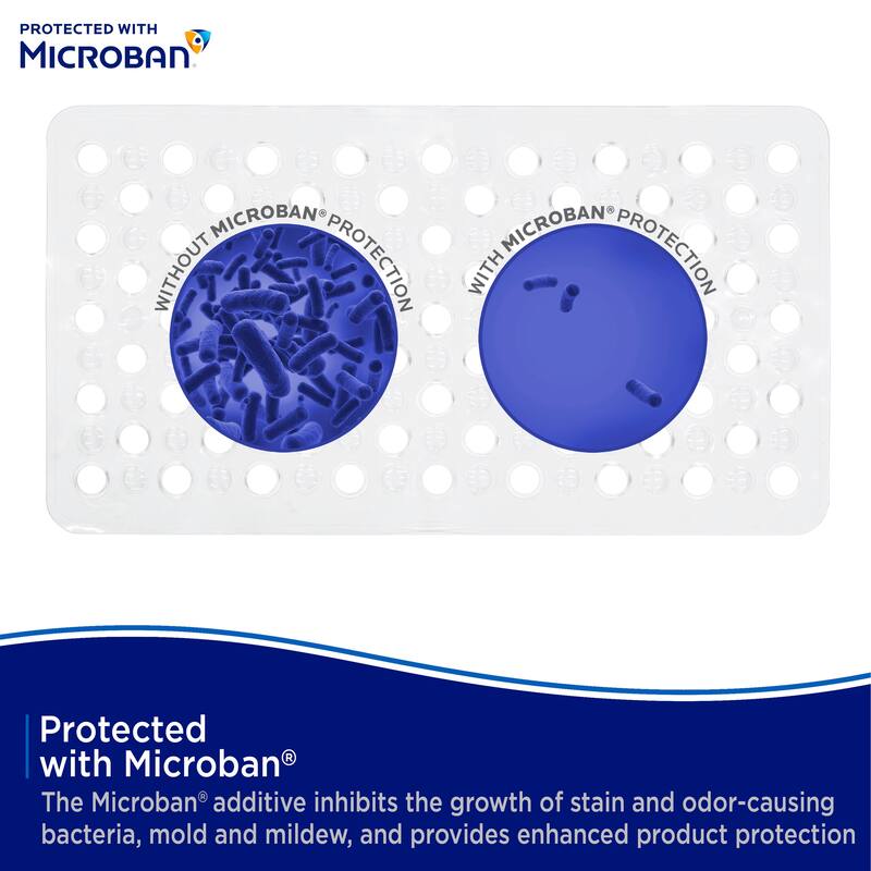 Kenney Microban Protected Vinyl Bath Mat, 27" L x 14.5" W