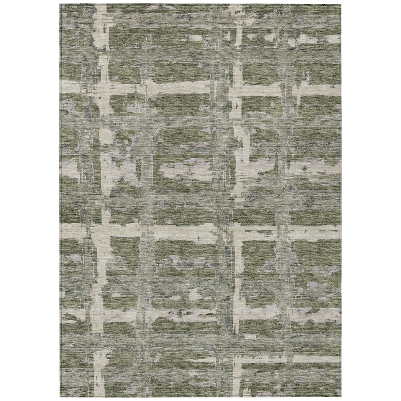 HomeRoots Striped Transitional Rectangle Outdoor Rug