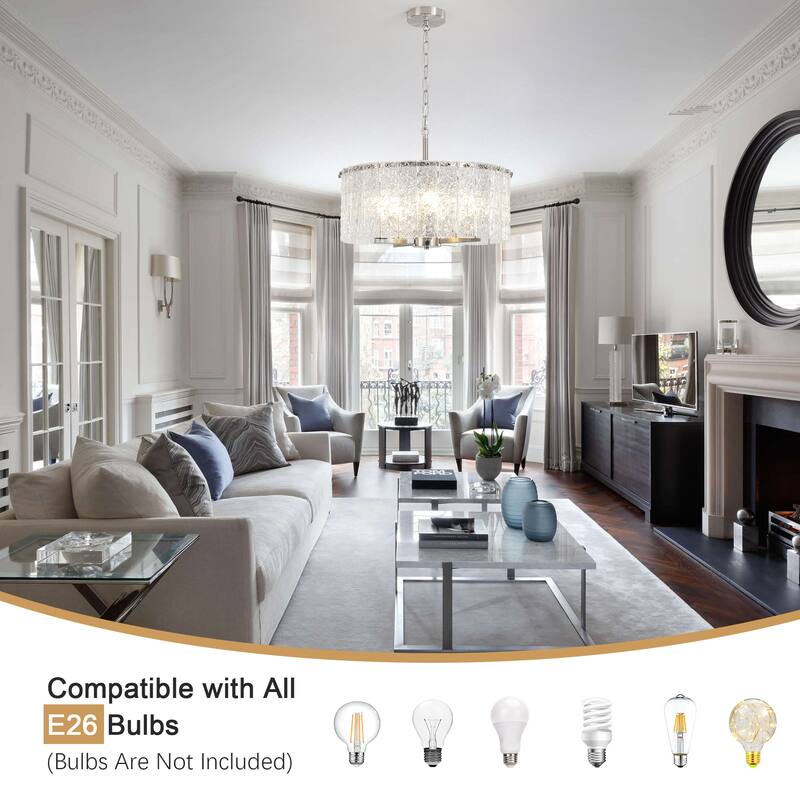 5-Light Modern Candlestick Hanging Linear Chandelier Lighting with Glass Sheet for Kitchen Island
