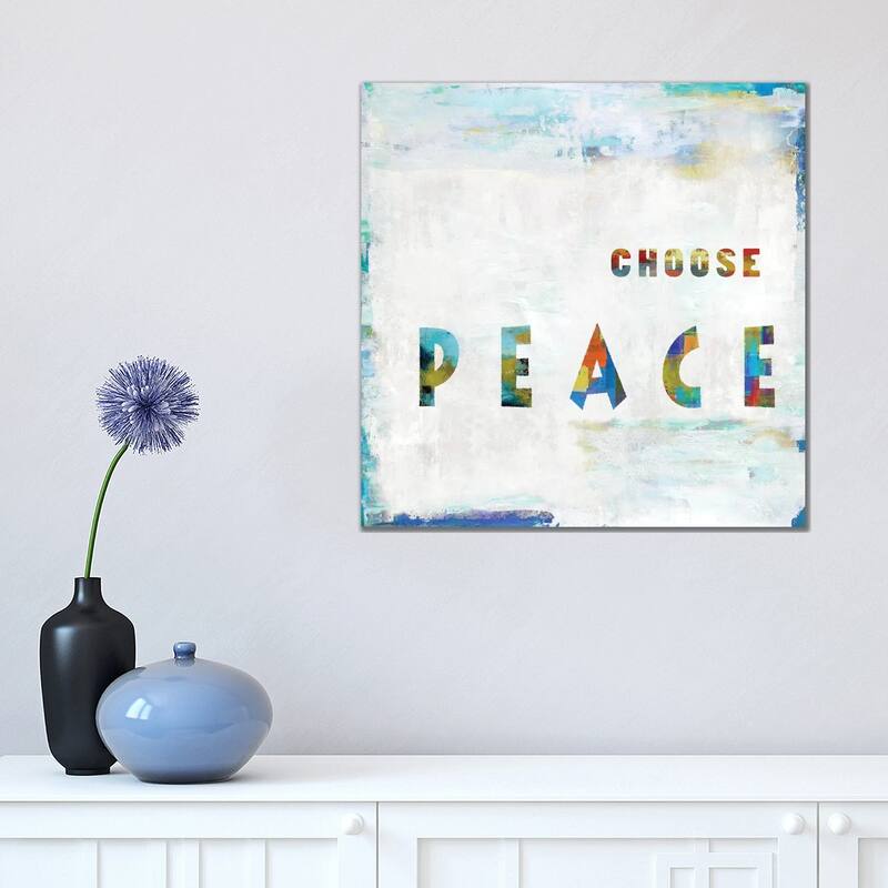 iCanvas "Choose Peace In Color" by Jamie MacDowell Canvas Print - 18x18x1.5