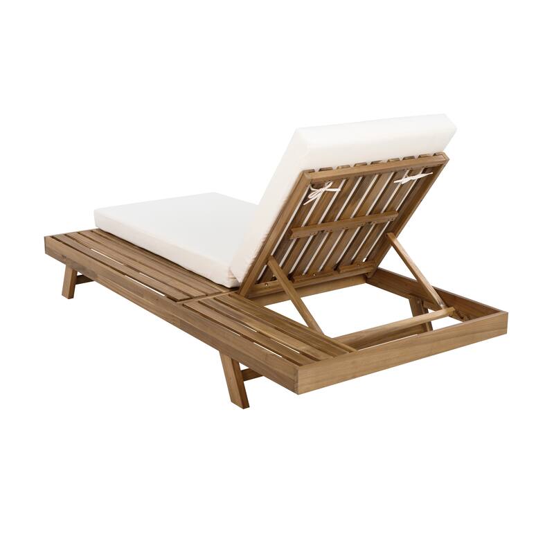 Christopher Knight Home - Ravello Modern Outdoor Acacia Wood 4-Position Adjustable Chaise Lounge with Thick Cushion - 79"L
