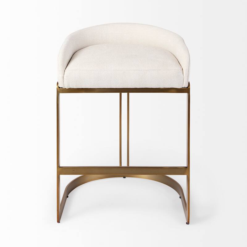 Hollyfield Cream Fabric Seat with Gold Metal Frame Counter Stool